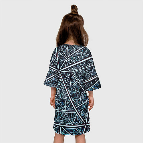 Детское платье Абстрактное множество технологичных связей / 3D-принт – фото 4