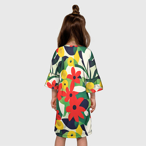 Детское платье Цветочный яркий паттерн / 3D-принт – фото 4