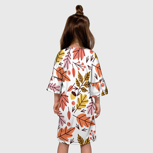 Детское платье Осенний паттерн - листья / 3D-принт – фото 4