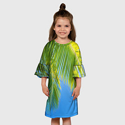 Платье клеш для девочки Пальма у неба, цвет: 3D-принт — фото 2
