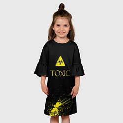 Платье клеш для девочки TOXIC - Биологическая опасность, цвет: 3D-принт — фото 2