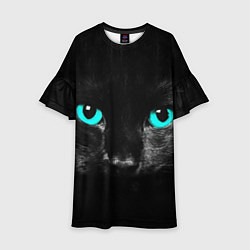 Детское платье Чёрный кот с бирюзовыми глазами