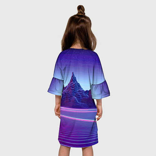 Детское платье Neon mountains - Vaporwave / 3D-принт – фото 4