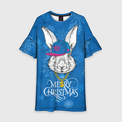 Детское платье Merry Christmas, rabbit in cap