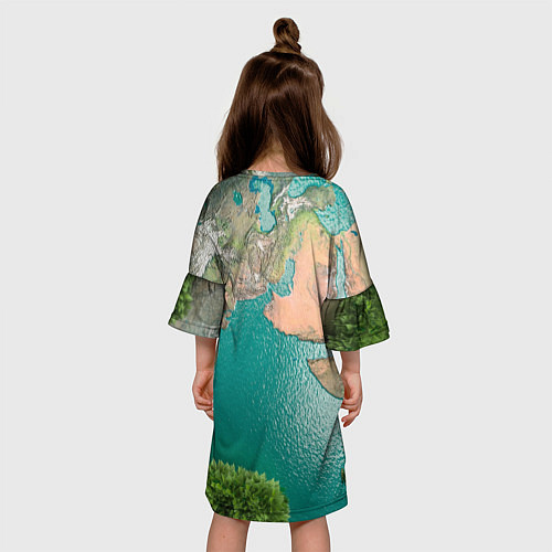 Детское платье Карта Земли / 3D-принт – фото 4