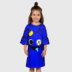 Платье клеш для девочки Радужные друзья персонаж Синий, цвет: 3D-принт — фото 2