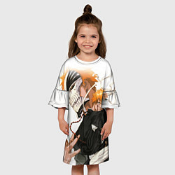 Платье клеш для девочки Куросаки в облике пустого - белый, цвет: 3D-принт — фото 2