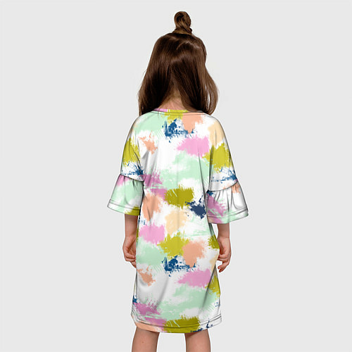 Детское платье Разноцветные мазки красками модный узор / 3D-принт – фото 4