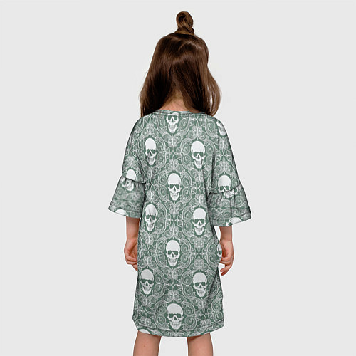 Детское платье Уэнсдэй на фоне черепков / 3D-принт – фото 4