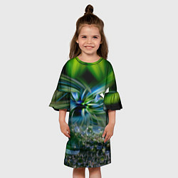 Платье клеш для девочки Манитные поля - абстракция, цвет: 3D-принт — фото 2