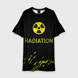 Платье клеш для девочки Radiation - радиационная опасность, цвет: 3D-принт
