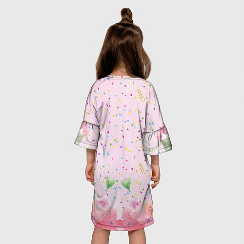 Детское платье 2023 - цветочный фон / 3D-принт – фото 4