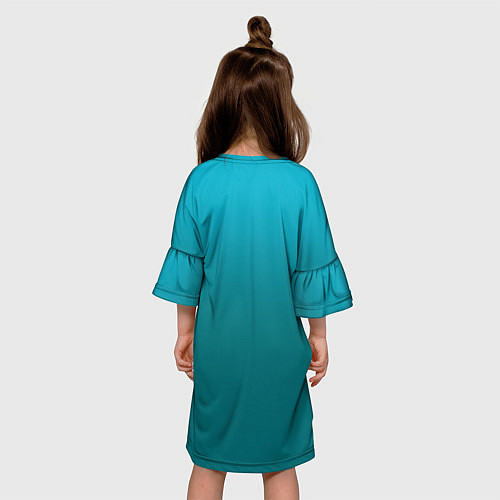 Детское платье Градиент бирюзовый / 3D-принт – фото 4