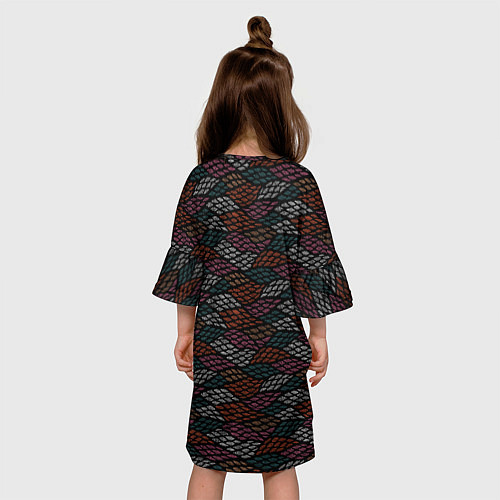 Детское платье Абстрактный узор с эффектом вышивки / 3D-принт – фото 4
