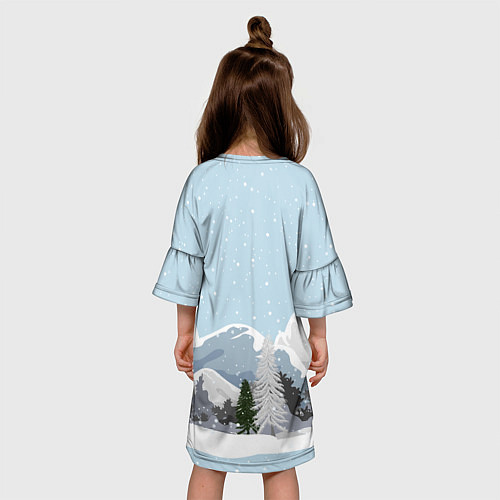 Детское платье Снежные горы - с Новым Годом! / 3D-принт – фото 4