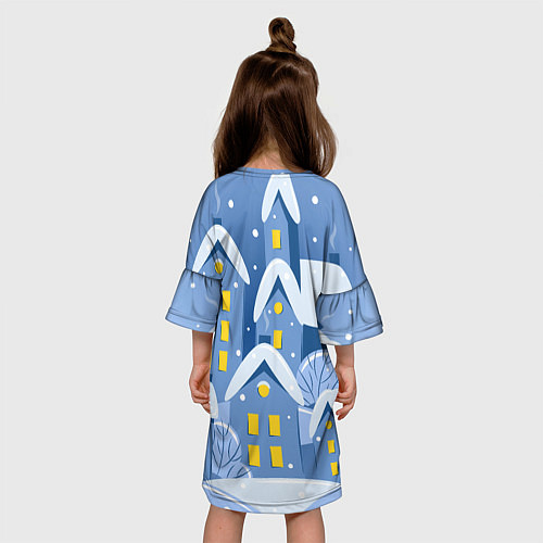 Детское платье Маленький новогодний городок / 3D-принт – фото 4