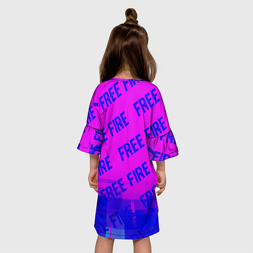 Детское платье Free Fire glitch text effect: паттерн / 3D-принт – фото 4