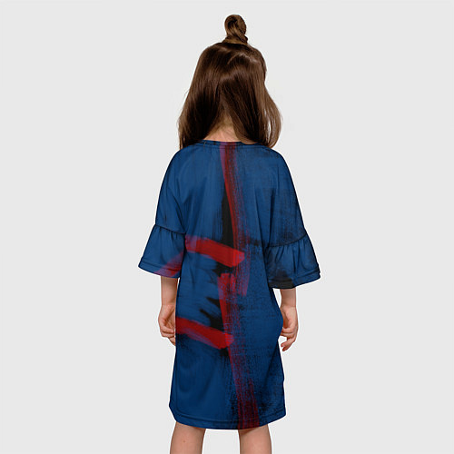 Детское платье Абстрактный сине-красный / 3D-принт – фото 4