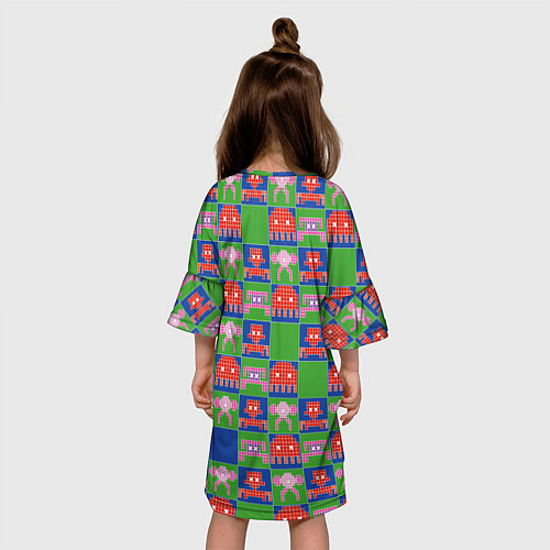Детское платье Пиксельный рисунок поп арт / 3D-принт – фото 4