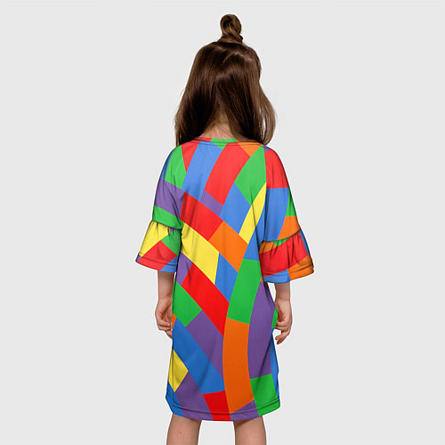 Детское платье Разноцветные текстуры и паттерны / 3D-принт – фото 4