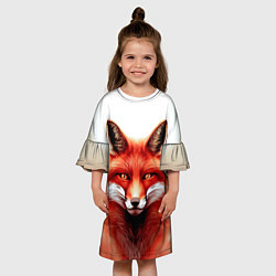 Платье клеш для девочки Пламенный лис, цвет: 3D-принт — фото 2