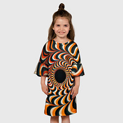 Платье клеш для девочки Головокружительная оптическая иллюзия, цвет: 3D-принт — фото 2