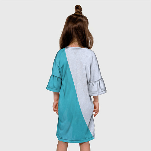 Детское платье Абстрактный паттерн из двух цветов - серый и светл / 3D-принт – фото 4