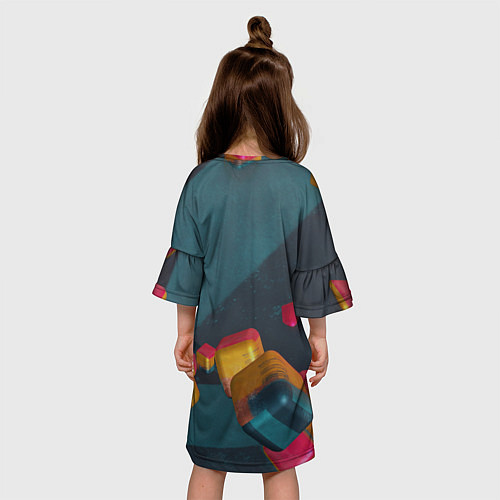 Детское платье Множество абстрактных кубиков / 3D-принт – фото 4