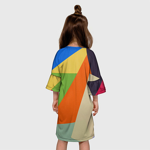 Детское платье Геометрические разноцветные фигyры / 3D-принт – фото 4