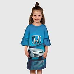 Платье клеш для девочки Honda concept - Japan, цвет: 3D-принт — фото 2