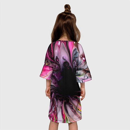 Детское платье Розовые краски и волны / 3D-принт – фото 4