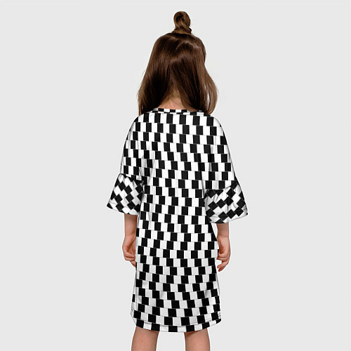 Детское платье Оптическая иллюзия ровности полос / 3D-принт – фото 4