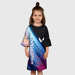 Платье клеш для девочки Valorant - разлом, цвет: 3D-принт — фото 2