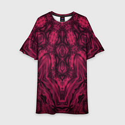 Платье клеш для девочки Черно красный абстрактный орнамент, цвет: 3D-принт