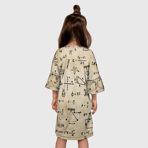Детское платье Научные формулы на старой бумаге / 3D-принт – фото 4