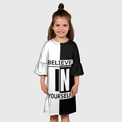 Платье клеш для девочки Believe in yourself, цвет: 3D-принт — фото 2