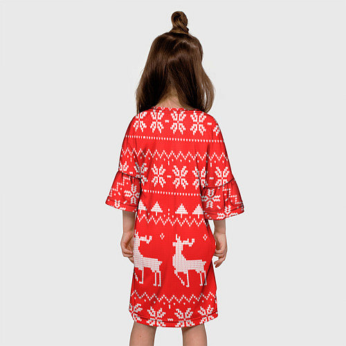 Детское платье Новогодний свитер с символом года / 3D-принт – фото 4