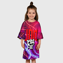 Платье клеш для девочки JDM style - одноглазый котик, цвет: 3D-принт — фото 2