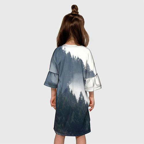 Детское платье Волк на фоне леса / 3D-принт – фото 4