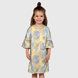 Платье клеш для девочки Круги с рисунком отпечатков пальцев, цвет: 3D-принт — фото 2