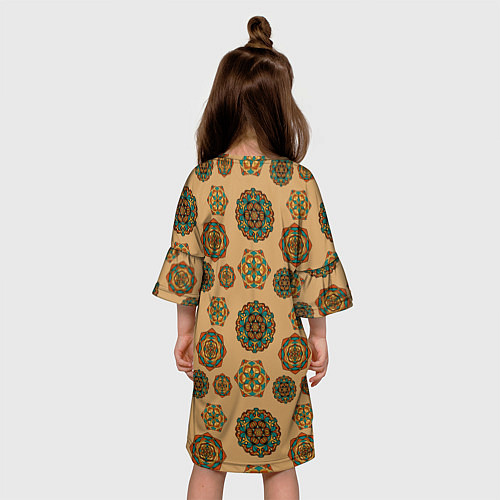 Детское платье Мандалы на бежевом фоне / 3D-принт – фото 4