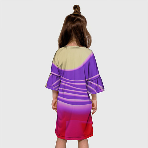 Детское платье Волнообразные листы разных цветов / 3D-принт – фото 4