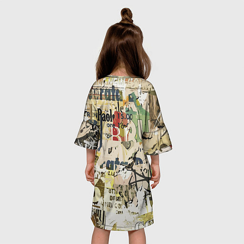 Детское платье Восьмёрка на фоне рваных афиш / 3D-принт – фото 4