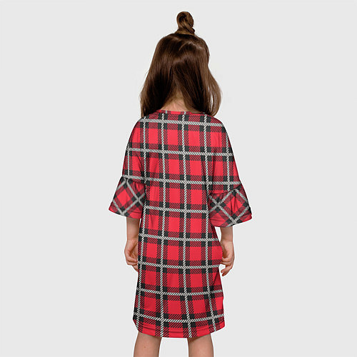 Детское платье Красная шотландская клетка / 3D-принт – фото 4
