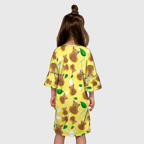 Детское платье Капибара паттерн / 3D-принт – фото 4
