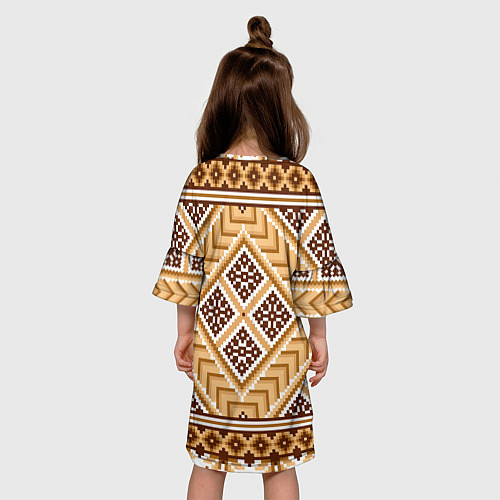 Детское платье Индейский пиксельный орнамент / 3D-принт – фото 4
