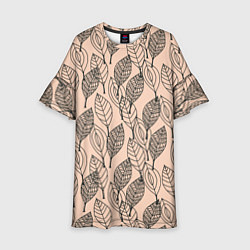 Детское платье Листья штрихованные