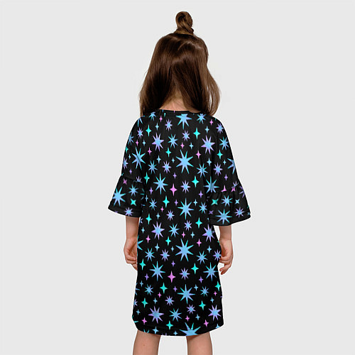Детское платье Зимние цветные звезды / 3D-принт – фото 4