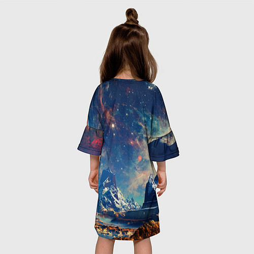 Детское платье Горы и бескрайний космос / 3D-принт – фото 4