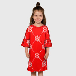Платье клеш для девочки Праздничный узор, цвет: 3D-принт — фото 2